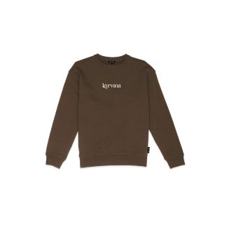 Kurvana Women's Crew - Embroidered - Brown